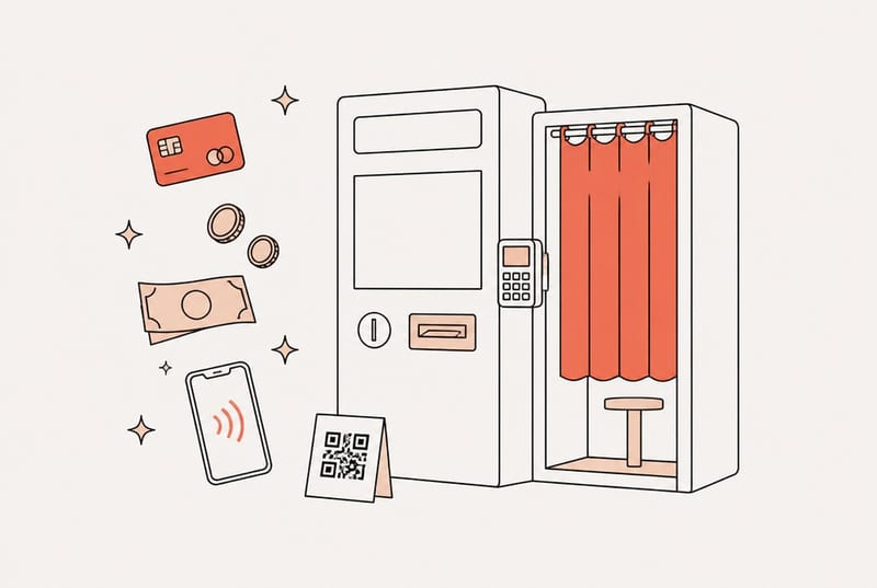 Photo Booth Payment Options: Card Readers, Coin and Bill Acceptors, QR Codes (2026)